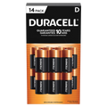 Duracell D 1.5V Coppertop Alkaline D14 Batteries - 14 Pack