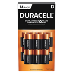 Duracell D 1.5V Coppertop Alkaline D14 Batteries - 14 Pack