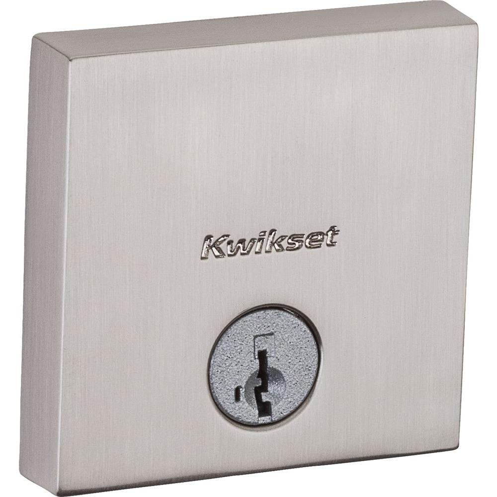 Kwikset 258SQT-S Downtown Low Profile Single Cylinder Deadbolt with SmartKey