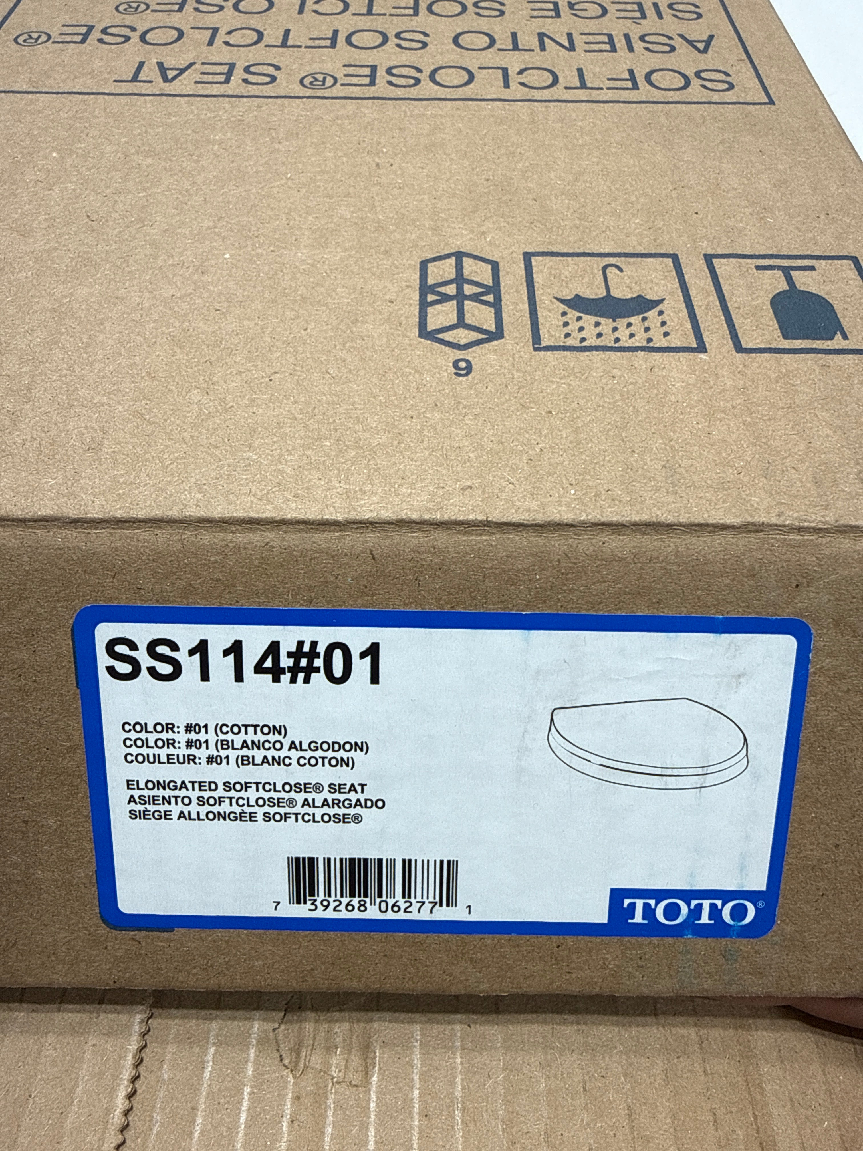 Toto Elongated SoftClose Toilet Seat in Cotton White SS114#01