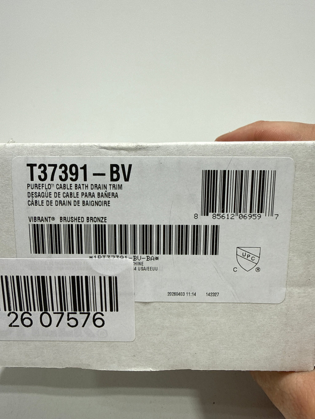 Kohler K-T37391-BV Cable Bath Drain Trim with Basic Rotary Turn Handle Bronze