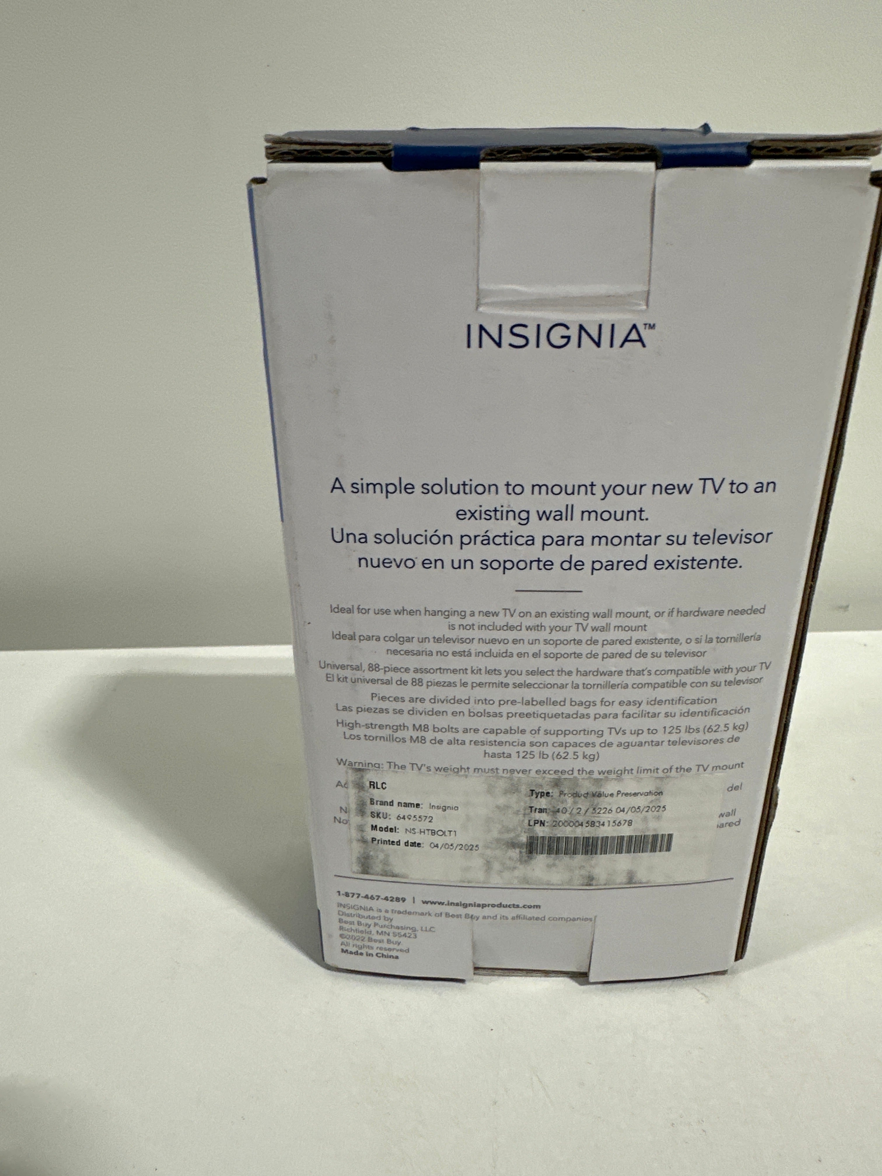 Insignia - TV Wall Mount Hardware Kit - Silver - *TV & Home Theater