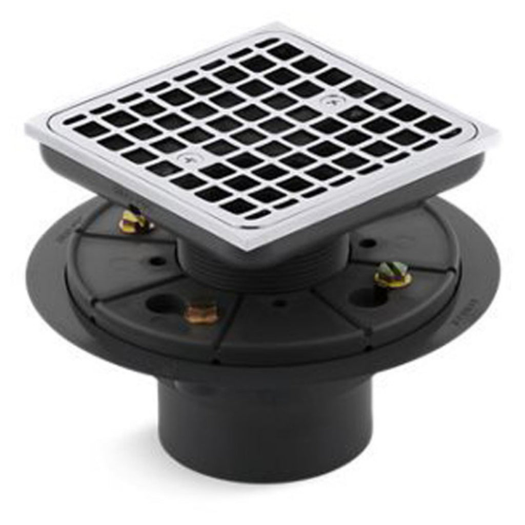 Kohler K-9136-CP Square Design Tile-In Shower Drain Polished Chrome - *Plumbing