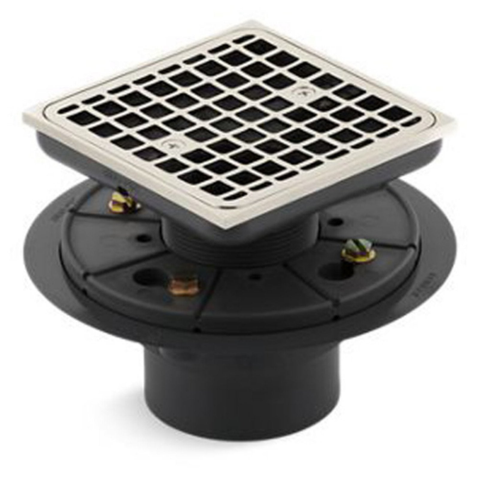 Kohler K-9136 Clearflo Square Design Tile-in Shower Drain Polished Nickel Showers Shower Drains Standard Drains