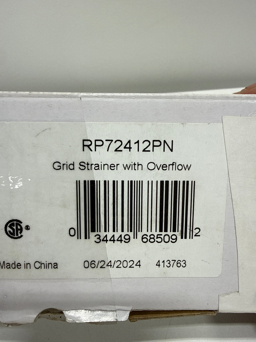 Used Brizo RP72412 1-5/8" Grid Drain Assembly with Overflow Brilliance Polished Nickel