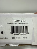 Used Brizo RP72412 1-5/8" Grid Drain Assembly with Overflow Brilliance Polished Nickel