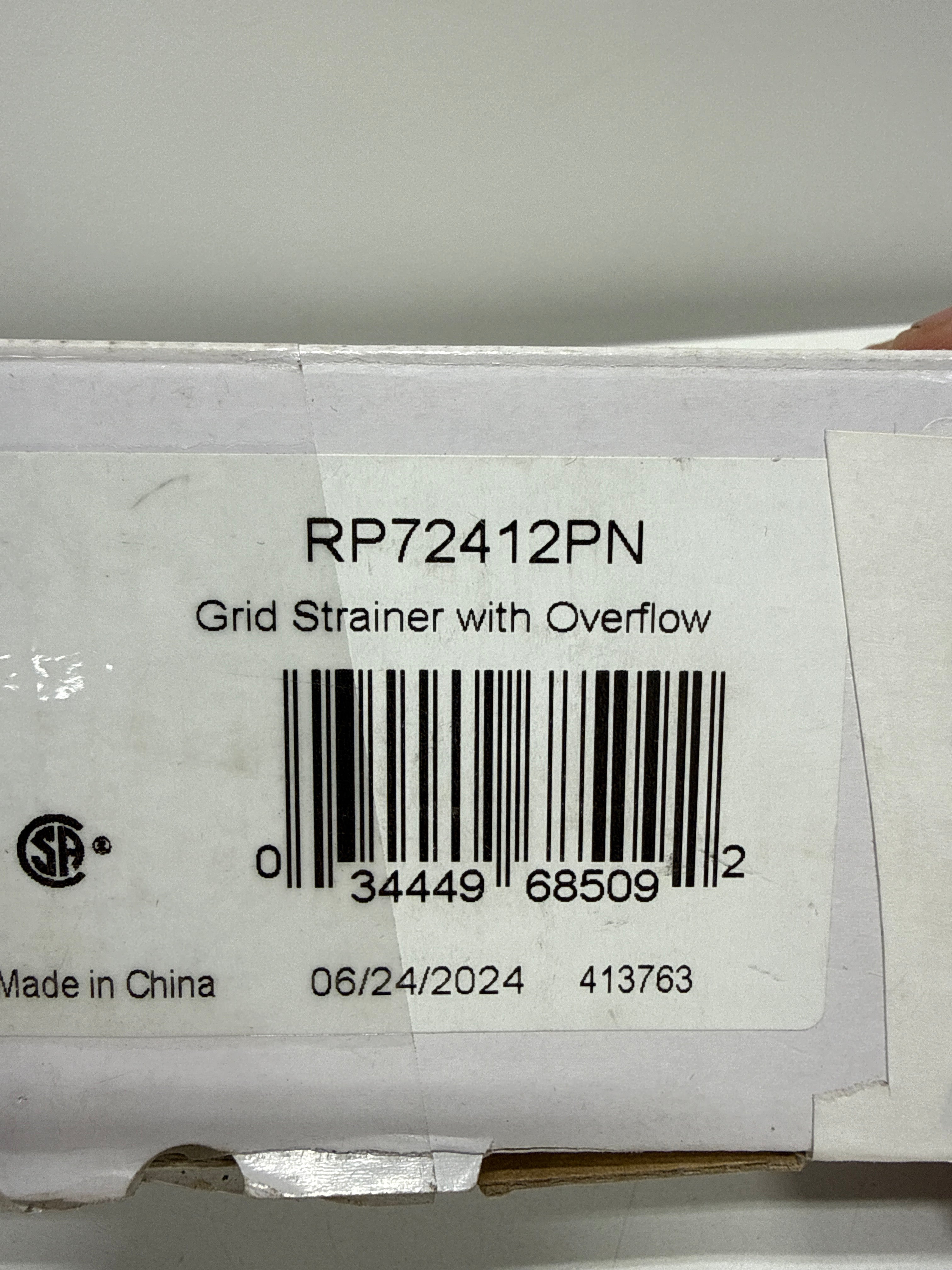 Used Brizo RP72412 1-5/8" Grid Drain Assembly with Overflow Brilliance Polished Nickel