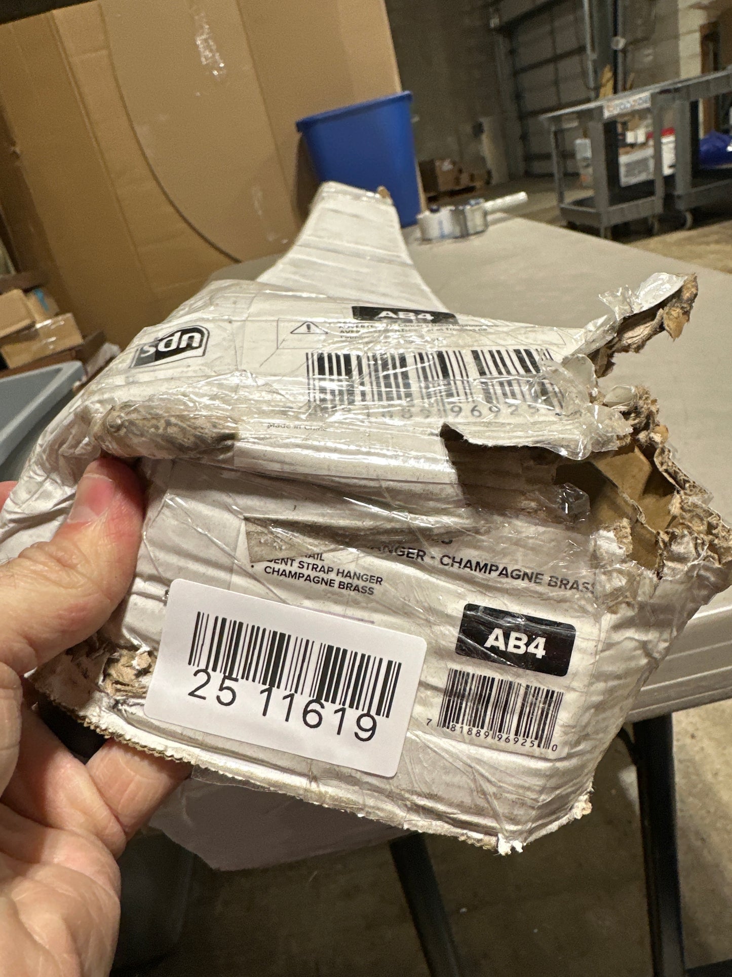 Scratch Miseno MBDH0005X120 120" Bent Strap Barn Door Hardware Kit Champagne Brass Sliding Door