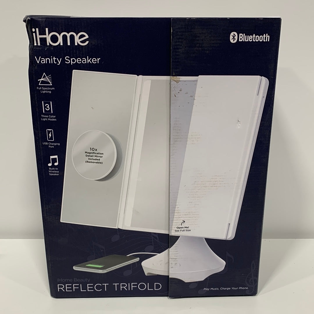 IHome Reflect Trifold Mirror - 11.2" Vanity Speaker Bluetooth