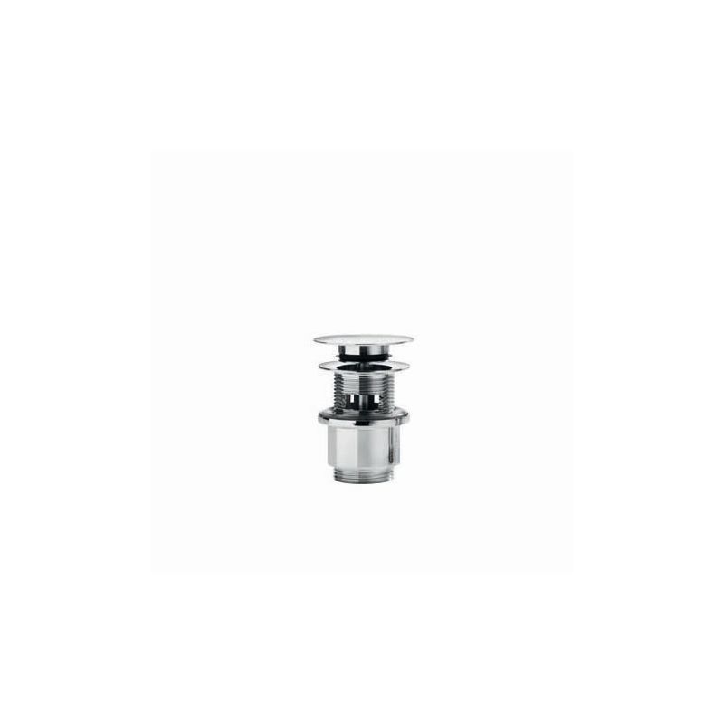 WS Bath Collections Linea 53991 Linea 1-1/4’’ Pop-up Drain with Click-Clack and Overflow Polished Chrome Sink