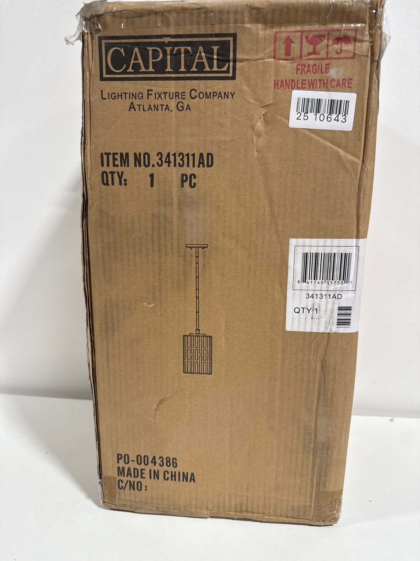 Capital Lighting Emerson 1 Light Pendant Aged Brass