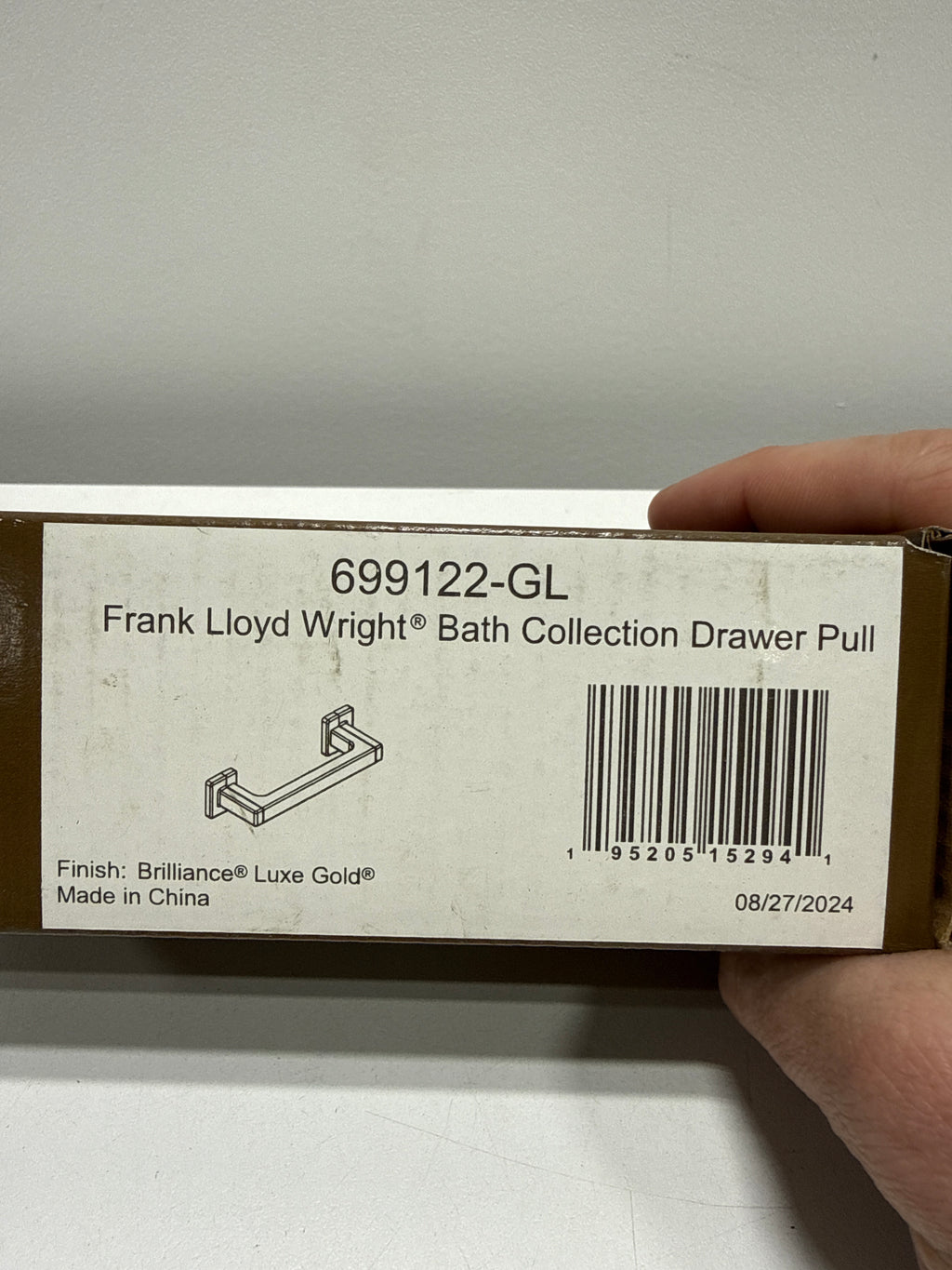 Brizo 699122 Frank Lloyd Wright 4" Center to Center Drawer Pull Luxe Gold Cabinet Hardware Pulls Handle