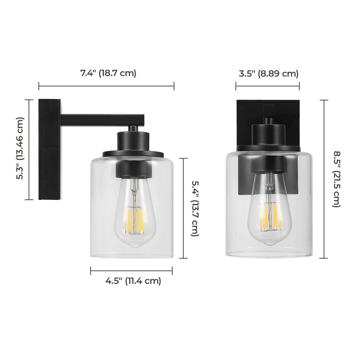 Globe Electric Rechargeable Glass Wall Sconce 2-pack - *Lighting & Electrical