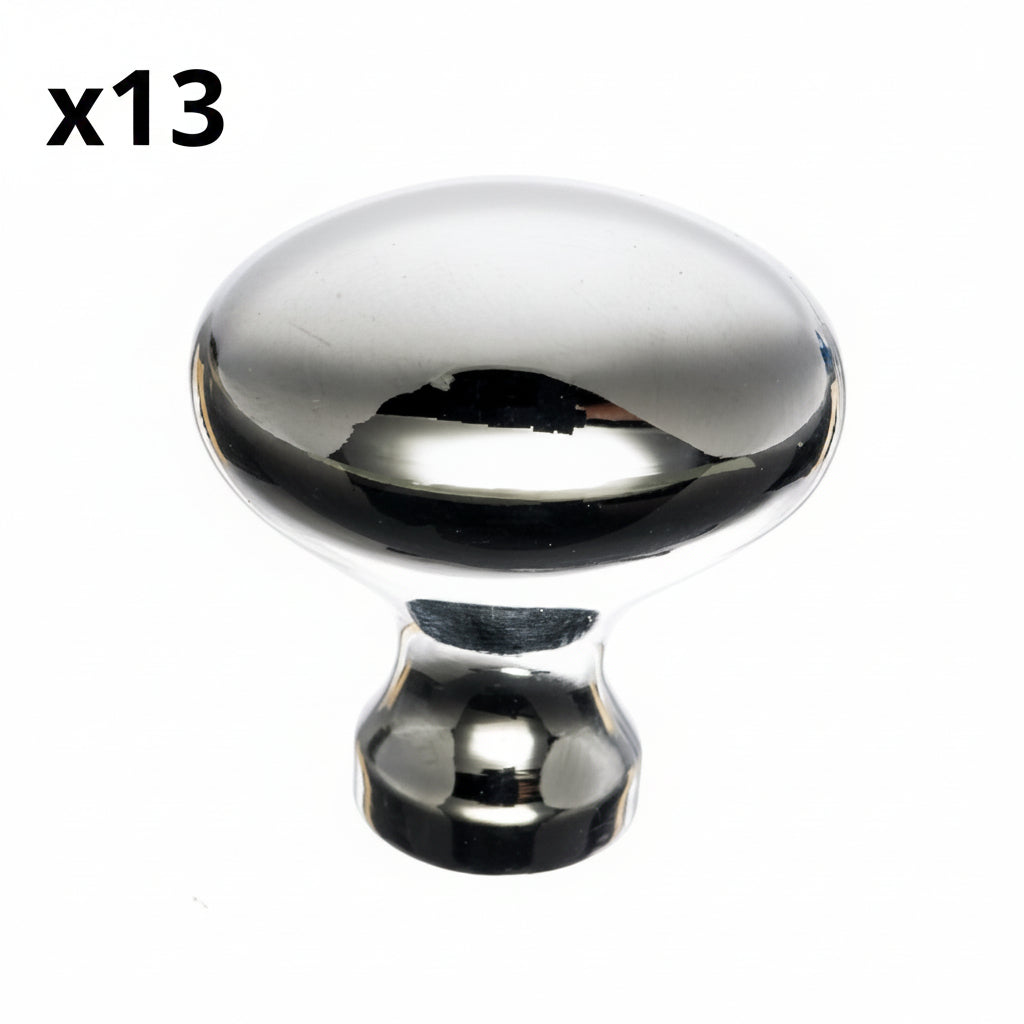 13 x Top Knobs M1305 Egg 1-1/4 Inch Oval Cabinet Knob from the Asbury Collection Polished Nickel Cabinet Hardware Knobs Oval