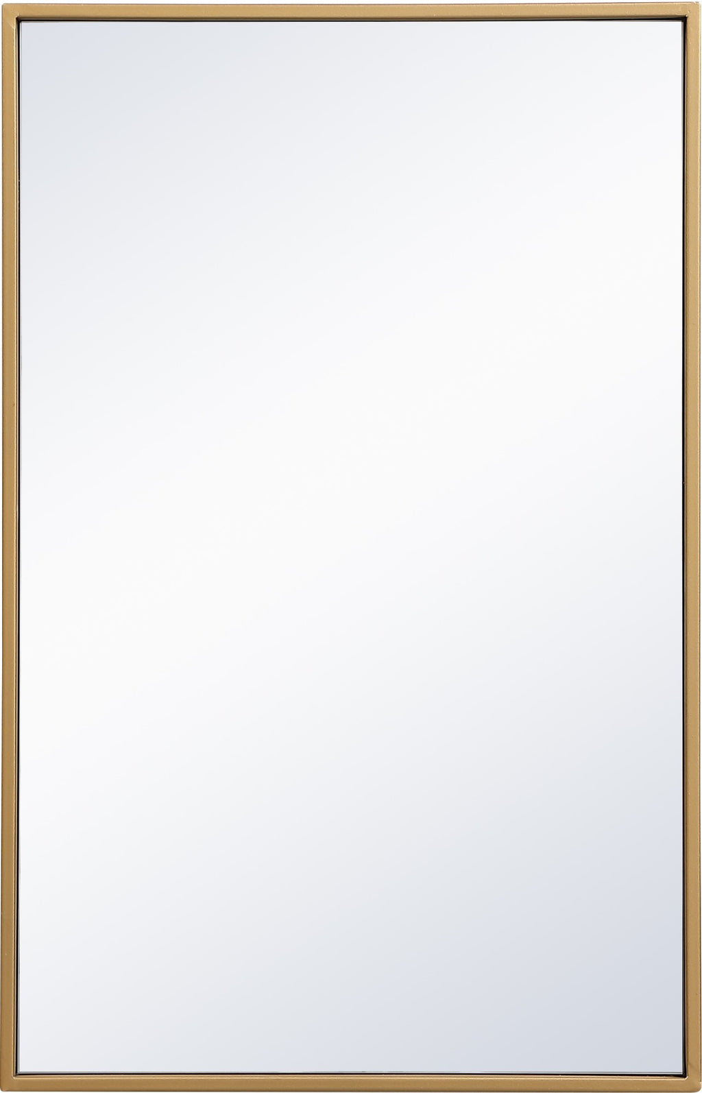 Elegant Decor Monet Home Office Decorative Rectangle Framed Wall Mirror, 28" L x 18" H - Brass