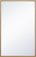 Elegant Decor Monet Home Office Decorative Rectangle Framed Wall Mirror, 28" L x 18" H - Brass