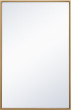 Elegant Decor Monet Home Office Decorative Rectangle Framed Wall Mirror, 28" L x 18" H - Brass