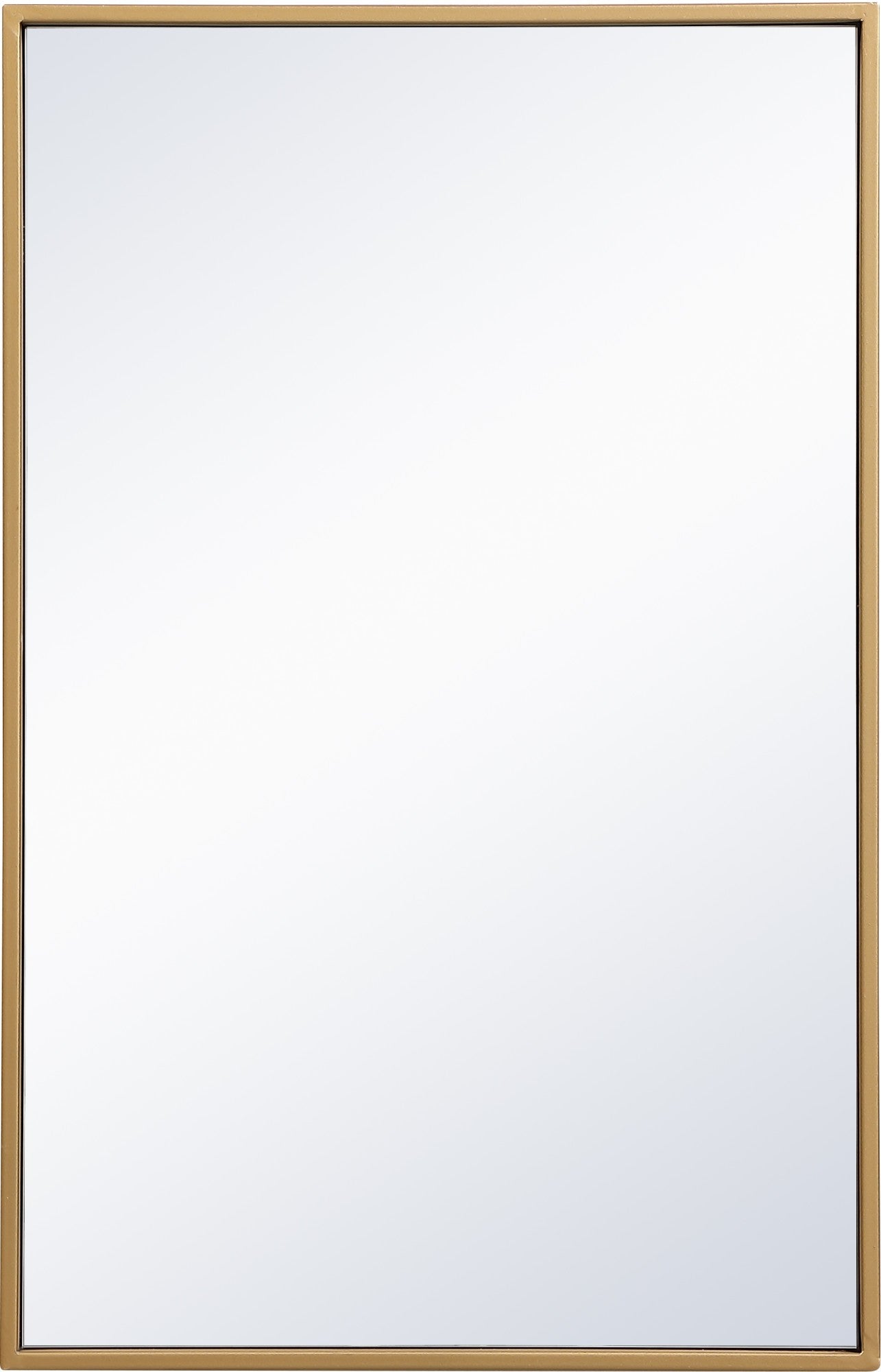 Elegant Decor Monet Home Office Decorative Rectangle Framed Wall Mirror, 28" L x 18" H - Brass