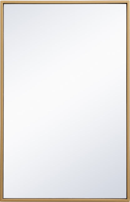 Elegant Decor Monet Home Office Decorative Rectangle Framed Wall Mirror, 28" L x 18" H - Brass