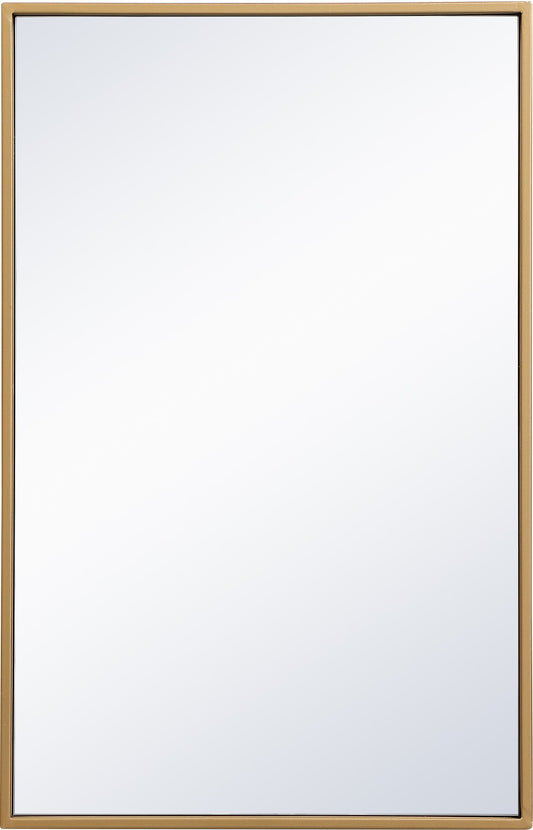 Elegant Decor Monet Home Office Decorative Rectangle Framed Wall Mirror, 28" L x 18" H - Brass