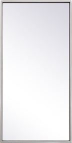 Elegant Lighting MR41428 Eternity 14" W X 28" H Traditional Rectangular Framed Bathroom Wall Mirror Silver Home Decor Mirrors Bathroom Mirror