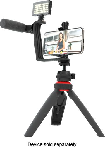 No Remote Digipower - Content Maker Essential Vlogging Kit with Light, Microphone, Tripod - Black