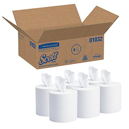 Scott 01032 Roll-Control Center-Pull Towels, 8 X 12, White, 700 per Roll (Case of 6 Rolls)