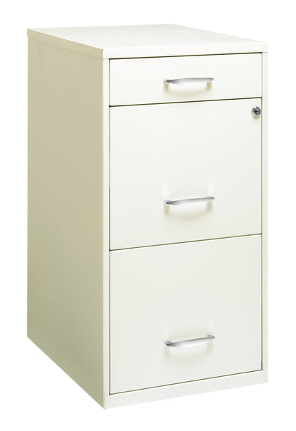 Dent Space Solutions 3 Drawer Letter Width Vertical File Cabinet with Pencil Drawer White