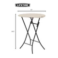 Crack Lifetime Bistro Table, Round, 33" Diameter, Almond
