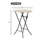 Crack Lifetime Bistro Table, Round, 33" Diameter, Almond