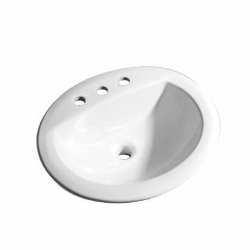 PROFLO PF19168 Rockaway 19" Oval Vitreous China Drop in Bathroom Sink