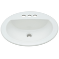 PROFLO PF19164 Rockaway 19’’ Oval Vitreous China Drop in Bathroom Sink with Overflow and 3 Faucet Holes at 4’’ Centers