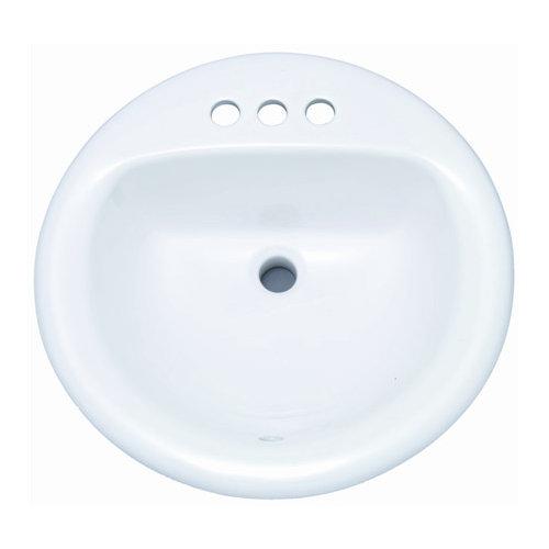 PROFLO PF194R Rockaway 19’’ Circular Vitreous China Drop in Bathroom Sink with Overflow - *Plumbing
