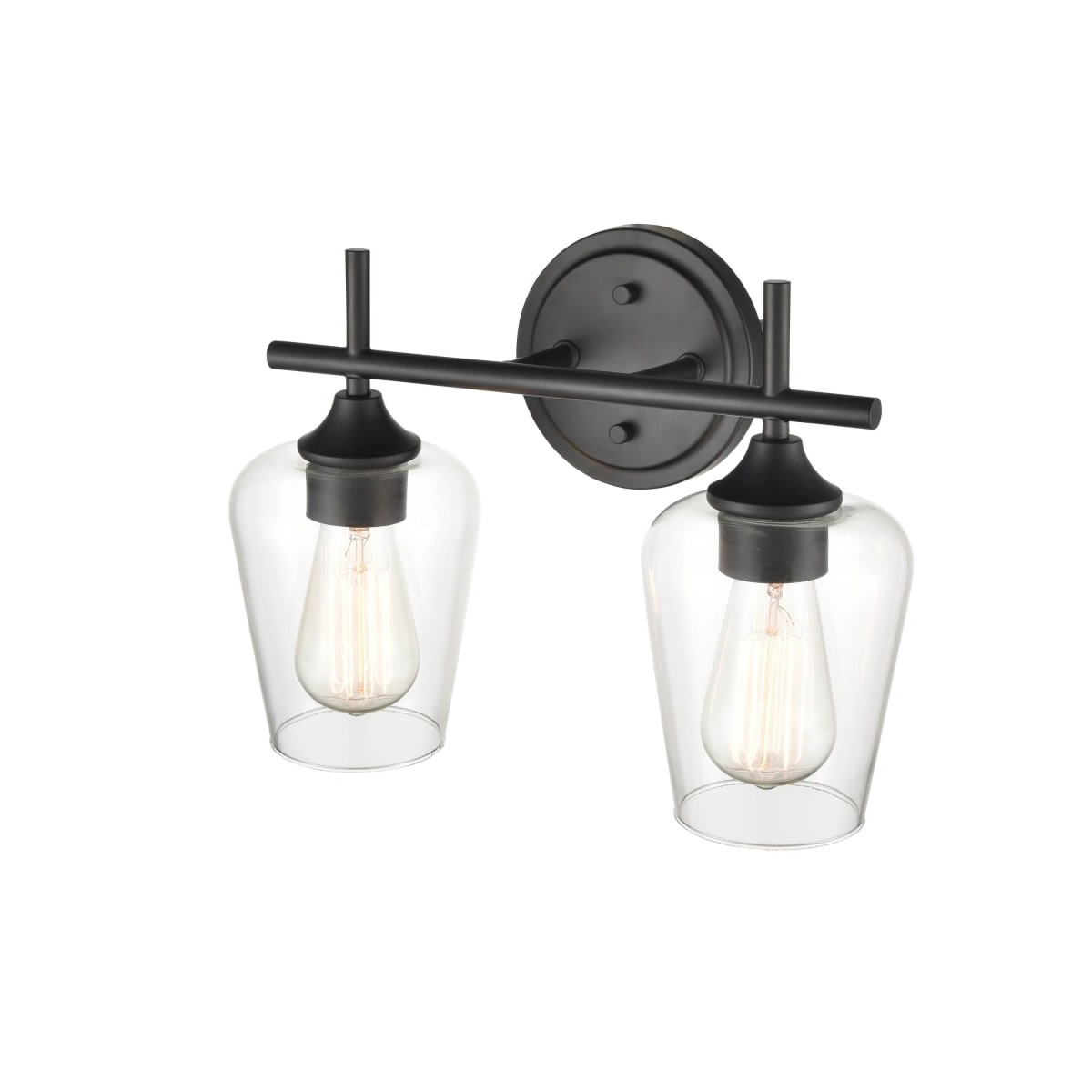 ML Lighting 9702-MB Transitional Two Light Vanity from Ashford Collection Finish, Matte Black