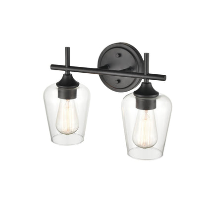 ML Lighting 9702-MB Transitional Two Light Vanity from Ashford Collection Finish, Matte Black