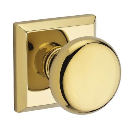Baldwin PVROUTSR003 Reserve Privacy Round with Traditional Square Rose in Lifetime Brass Finish
