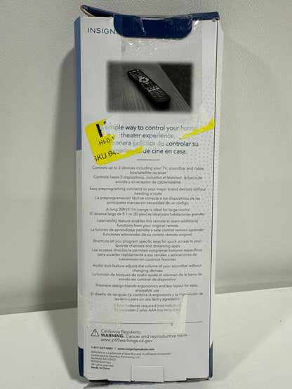 Insignia - 3-Device Universal Remote - Black