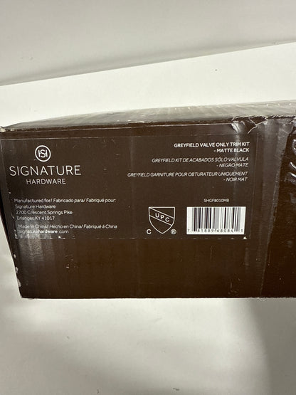 Signature Hardware 948890-LV Greyfield Pressure Balanced Valve Trim - Less Valve Matte Black