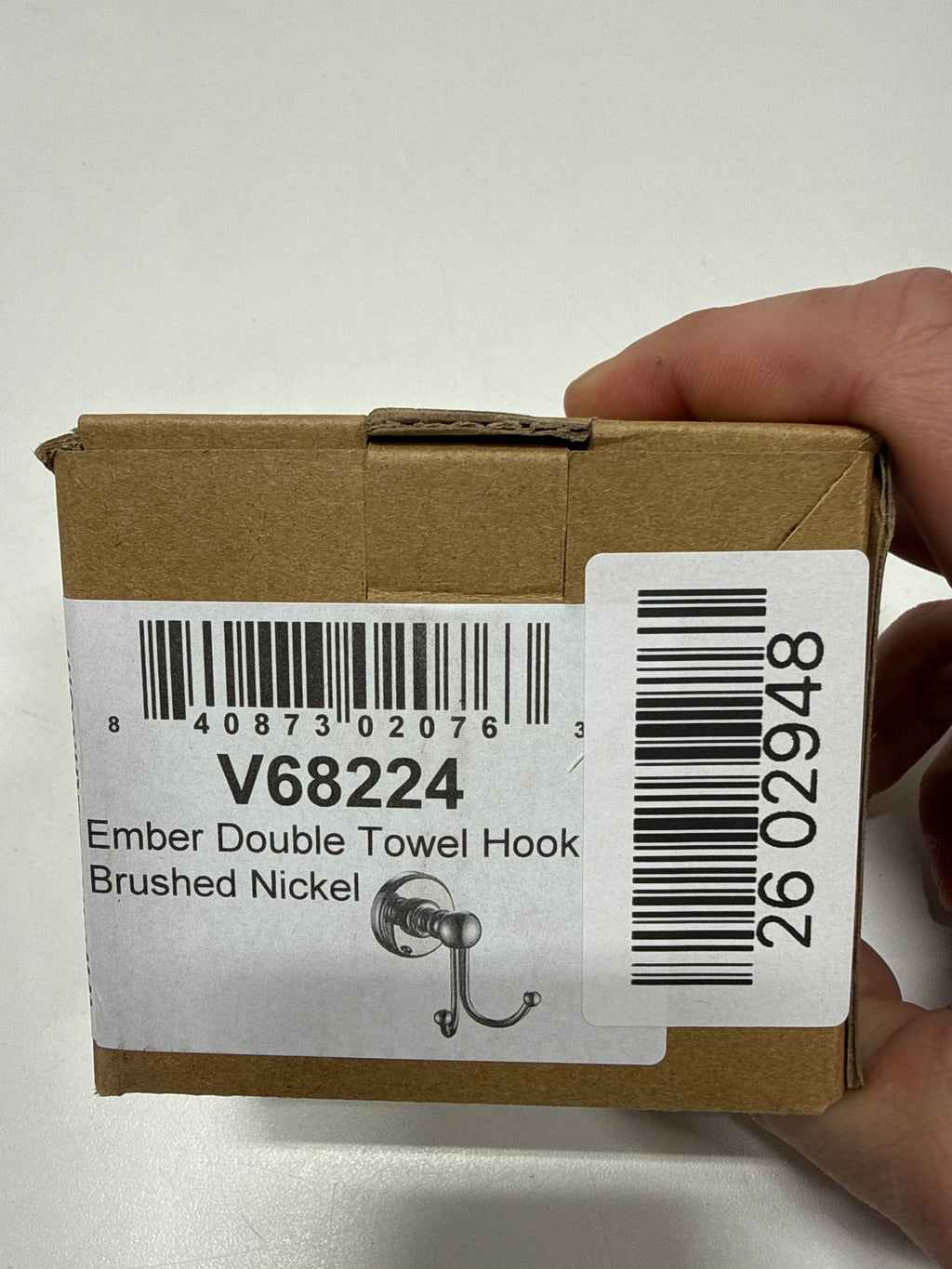 ICO Bath V6822 Ember Double Robe Hook Brushed Nickel