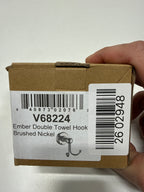 ICO Bath V6822 Ember Double Robe Hook Brushed Nickel