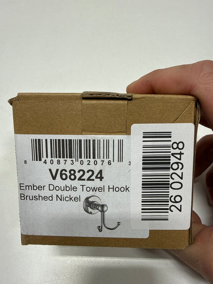 ICO Bath V6822 Ember Double Robe Hook Brushed Nickel