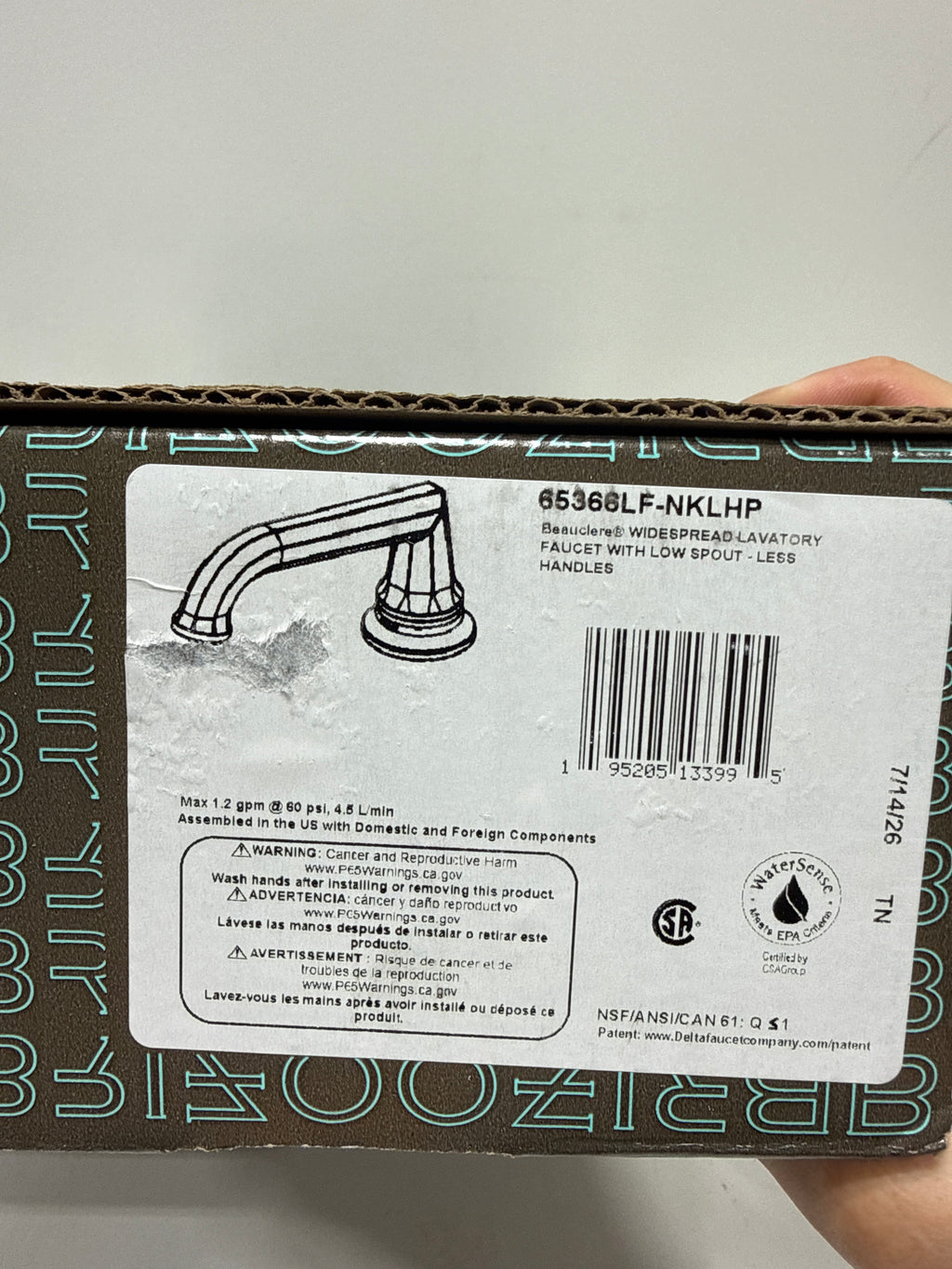 Brizo 65366LF-LHP Beauclere 1.2 GPM Widespread Bathroom Faucet - Less Drain Assembly and Handles Luxe Nickel