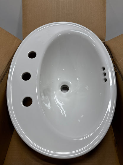 KOHLER Serif® Drop-in bathroom sink with 8" widespread faucet holes