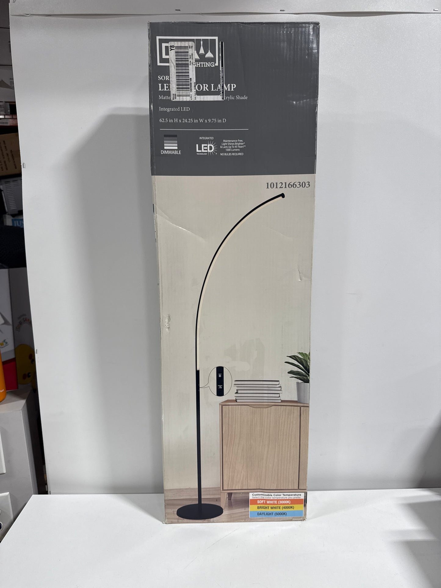 Sorrell 62.5 in. Matte Black Integrated LED Arcing Floor Lam