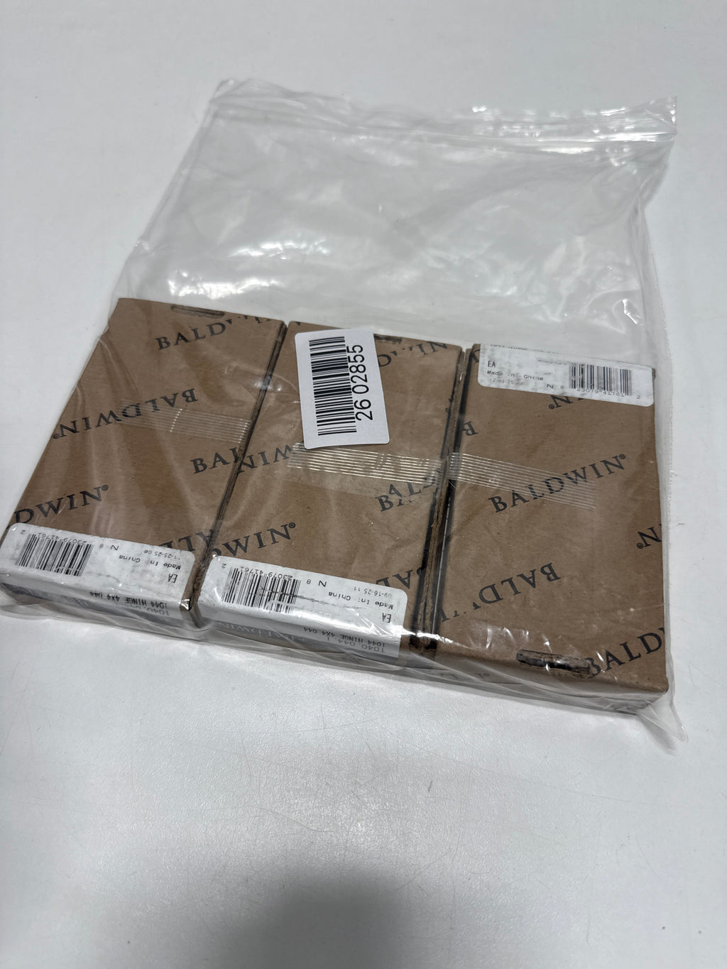 3 x Baldwin 1040.I 4" Wide Plain Bearing Square Corner Mortise Door Hinge from the Estate Collection - Single Hinge Lifetime Satin Brass