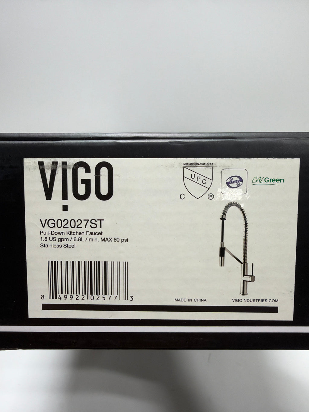 Vigo VG02027 Livingston 1.8 GPM 24" Single Hole Pre-Rinse Pull Down Kitchen Faucet with DockLock Technology Stainless Steel