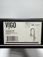 Vigo VG02027 Livingston 1.8 GPM 24" Single Hole Pre-Rinse Pull Down Kitchen Faucet with DockLock Technology Stainless Steel