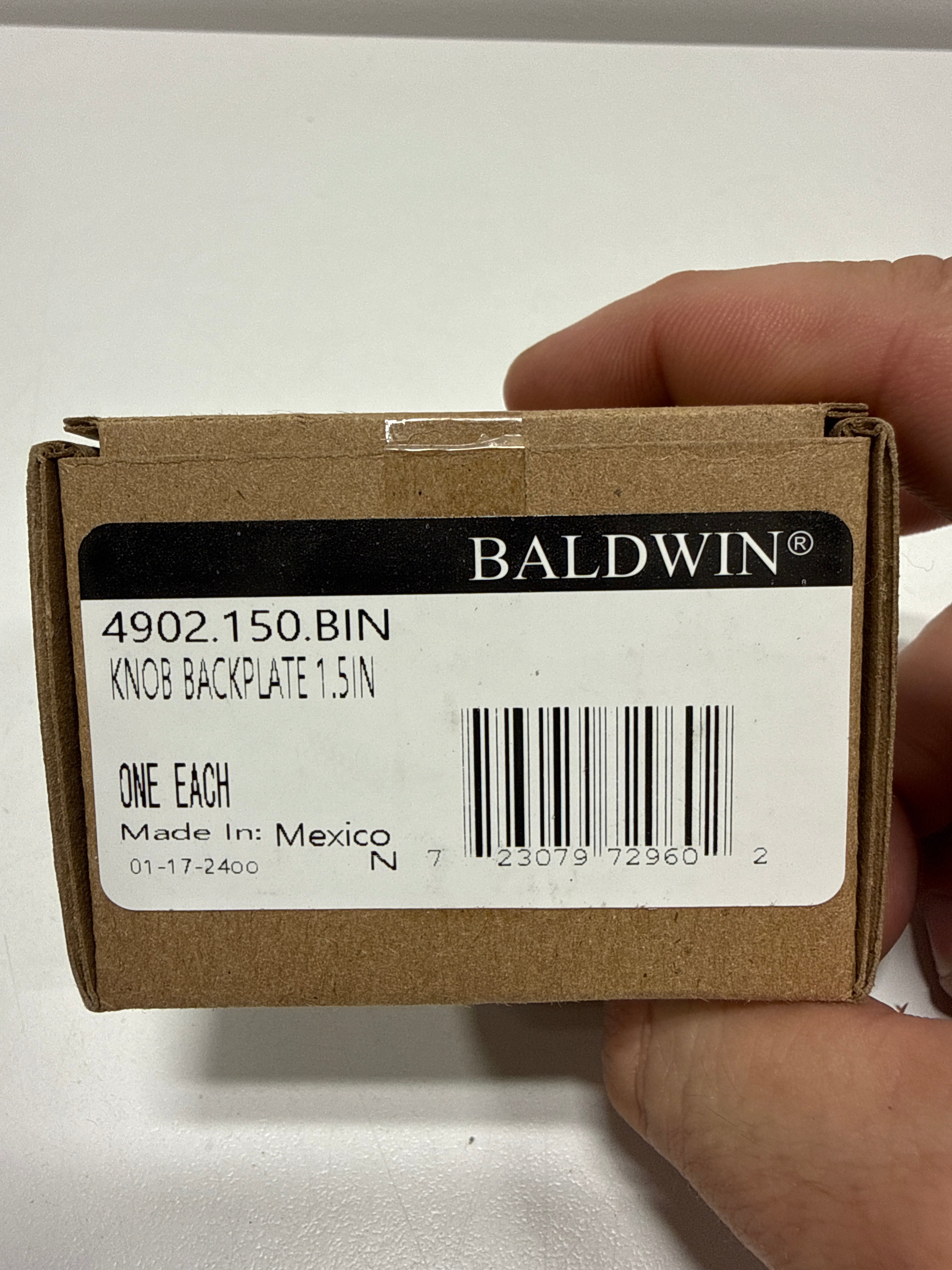 Baldwin 4902.150.BIN 1-1/2-Inch Cabinet Knob Back Plate, Satin Nickel