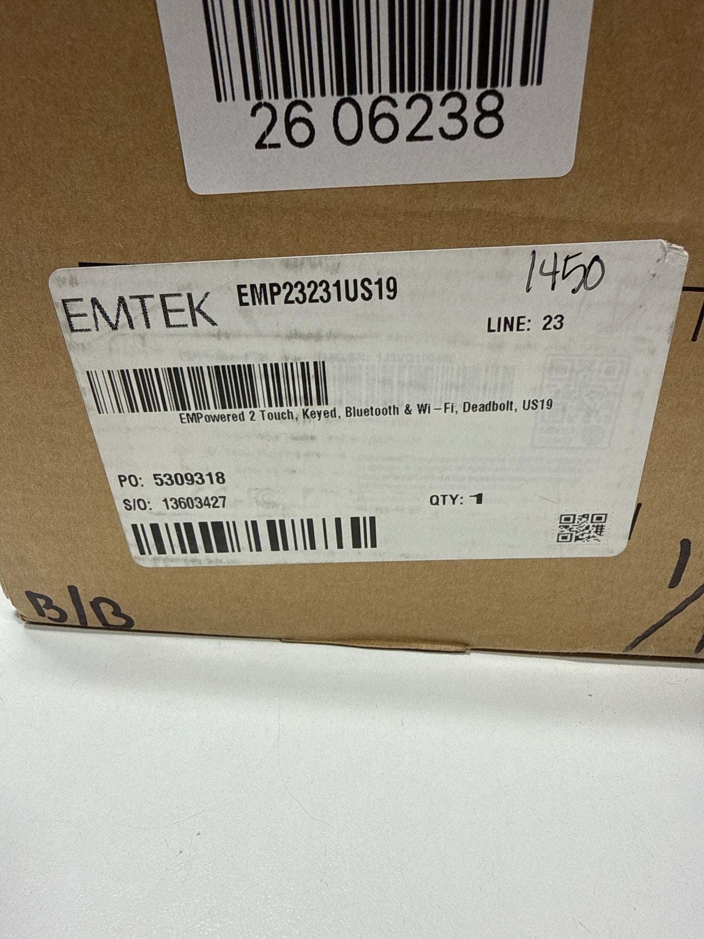 Emtek EMP23231US19 EMPowered2 Touch Keyed Bluetooth WiFi Deadbolt, Flat Black