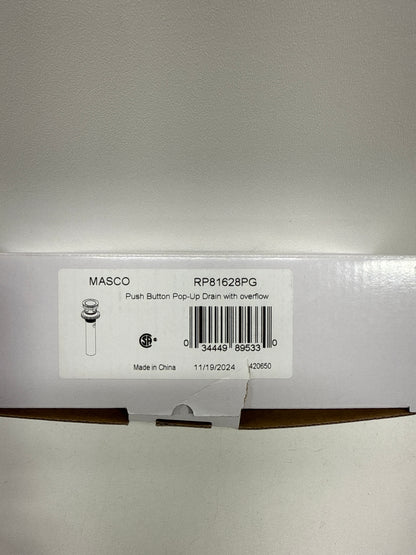 Brizo 1-5/8" Push Pop-Up Drain Assembly with Overflow Gold